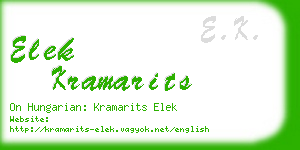 elek kramarits business card